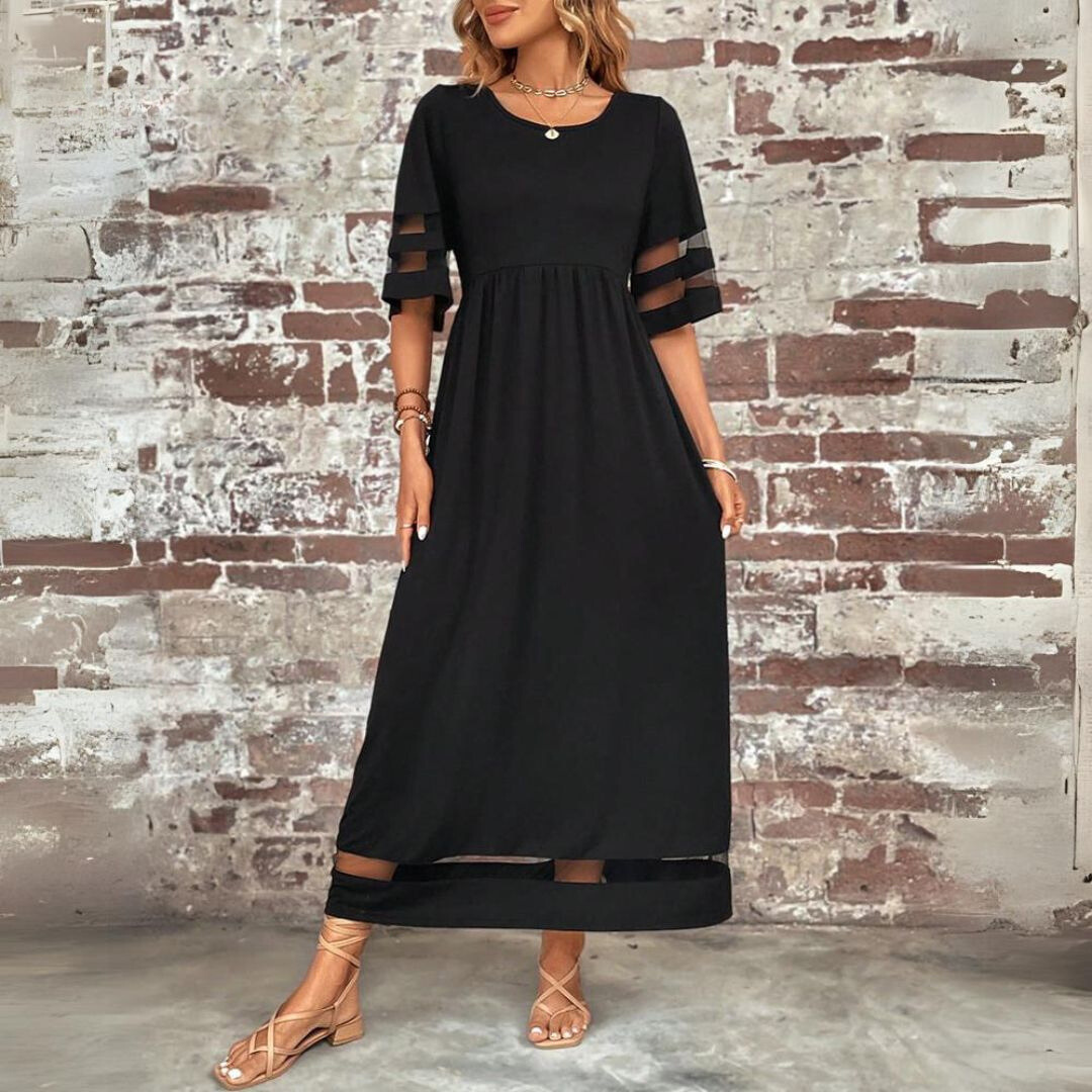 Adeline | Tummy-Flattering Dress with Sheer Accents