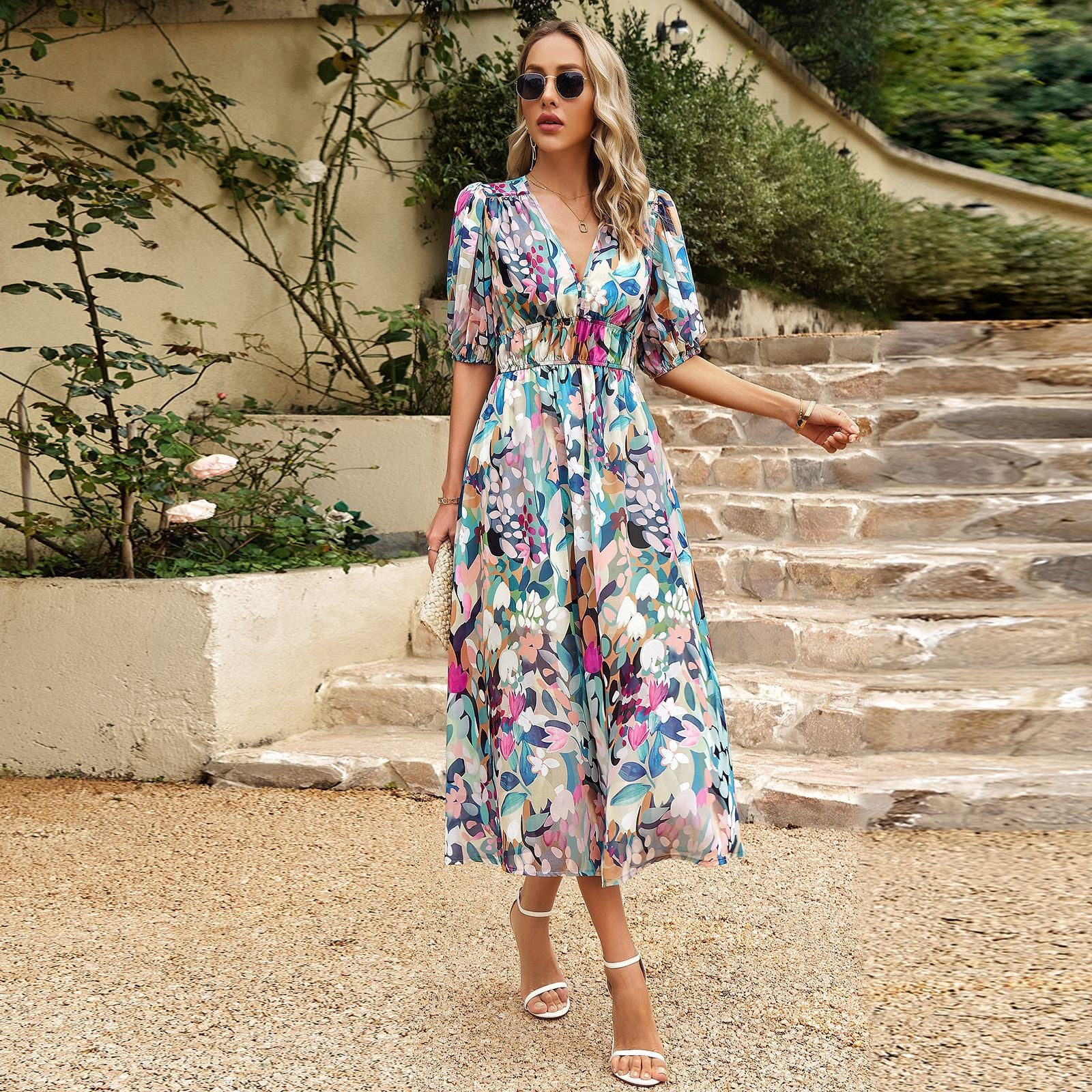 Ruby | Flattering Floral Midi Dress