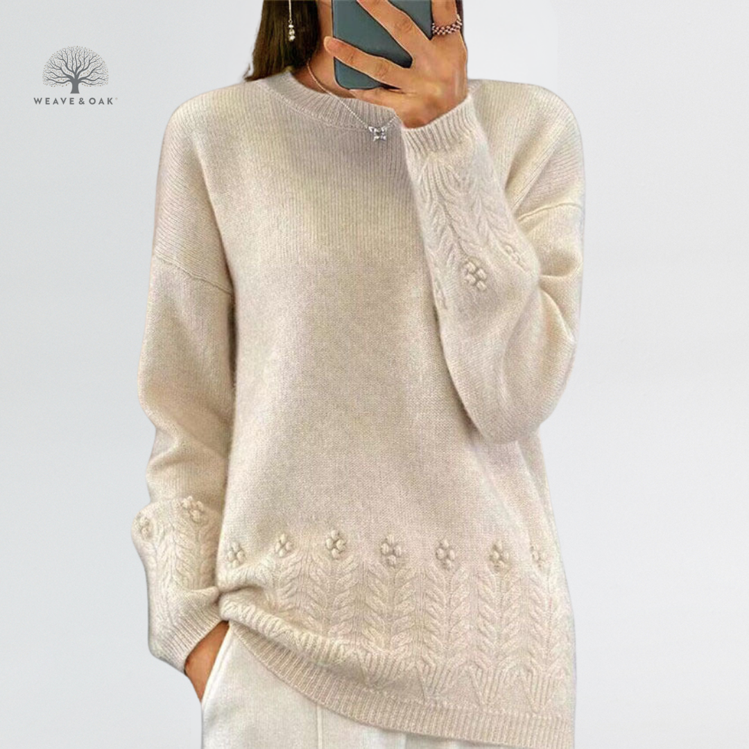Alma | Scandinavian Floral Knit Sweater
