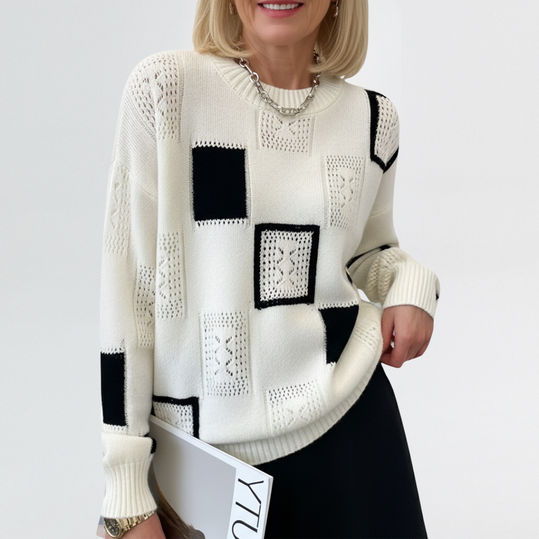 Heidi | Modern Geometric Knit Sweater