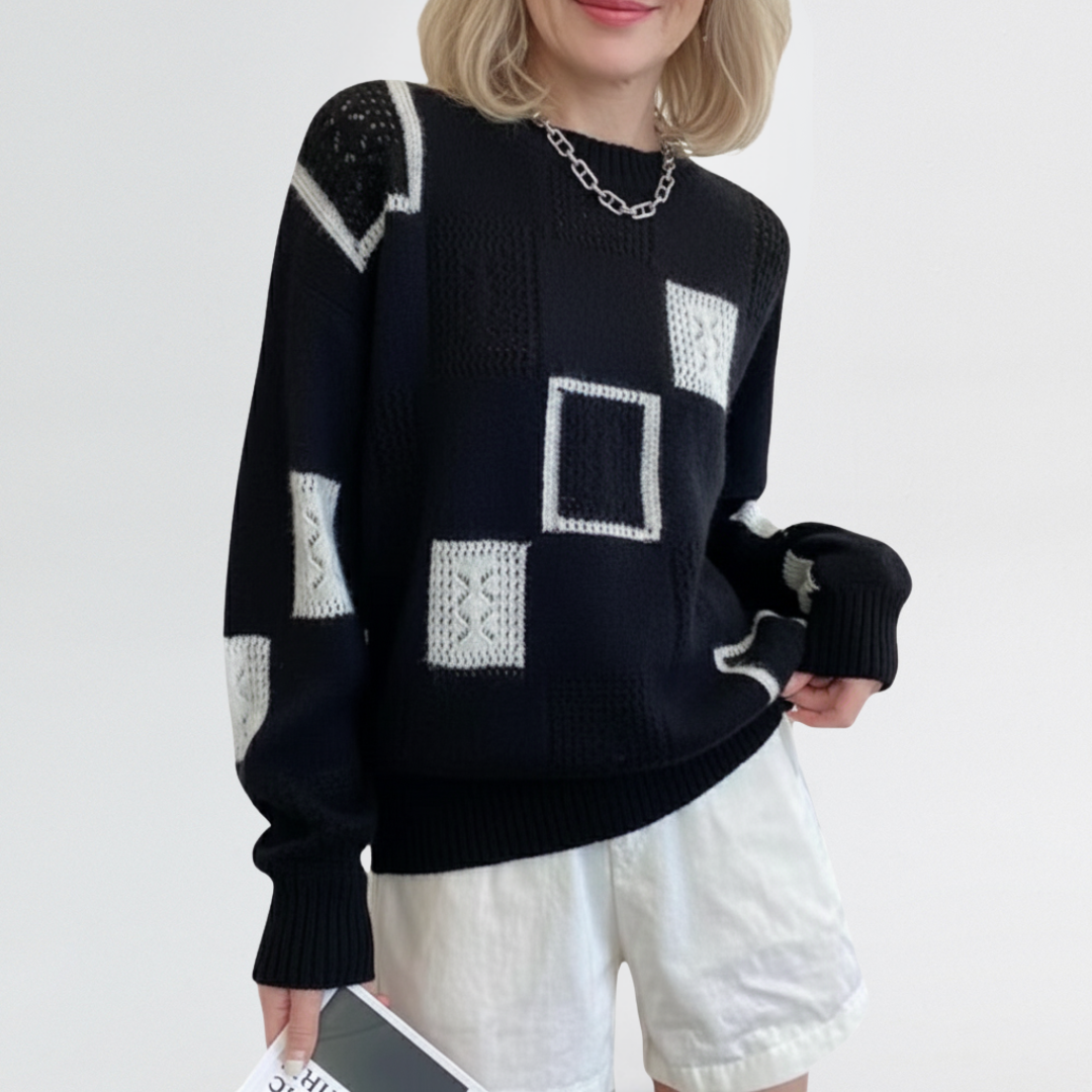 Heidi | Modern Geometric Knit Sweater