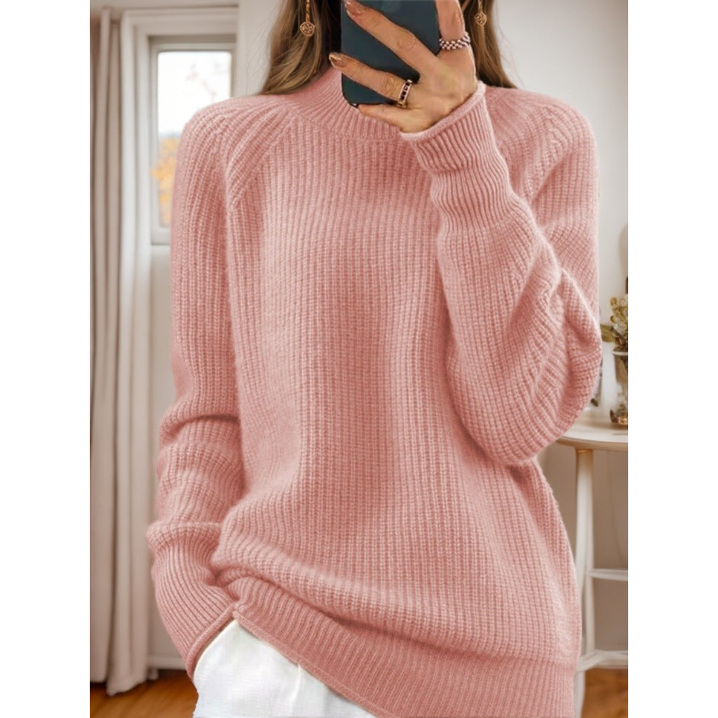 Edith | Soft Ribbed High-Neck Comfort Jumper