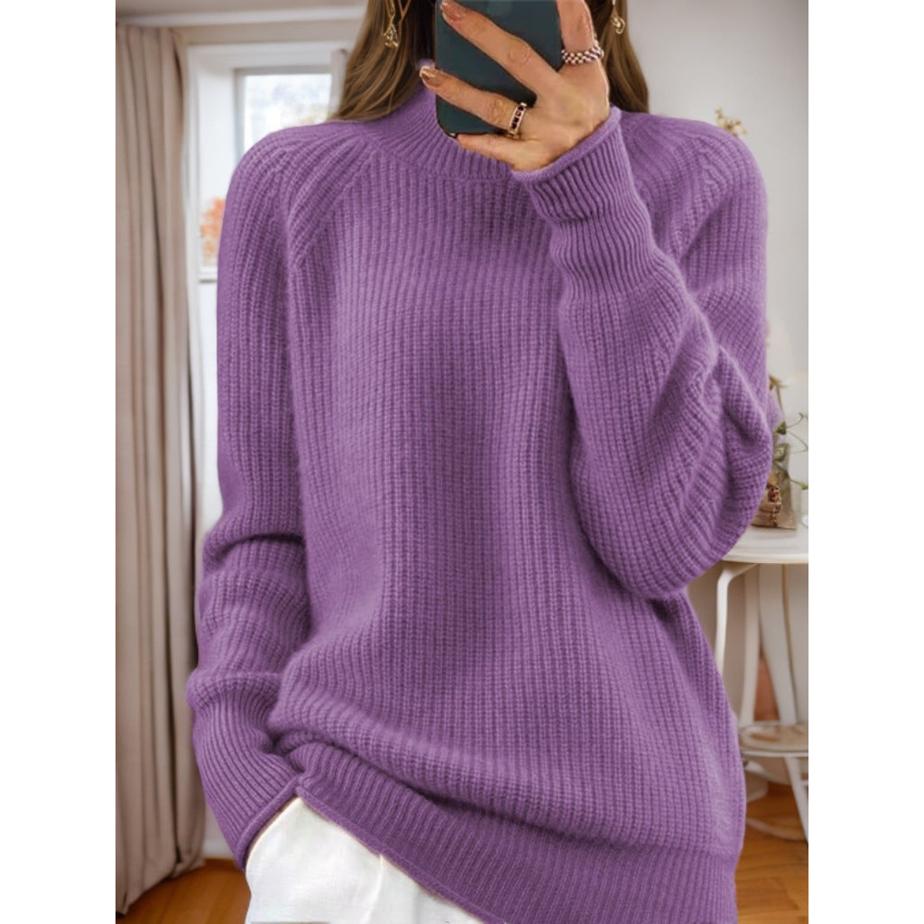 Edith | Soft Ribbed High-Neck Comfort Jumper