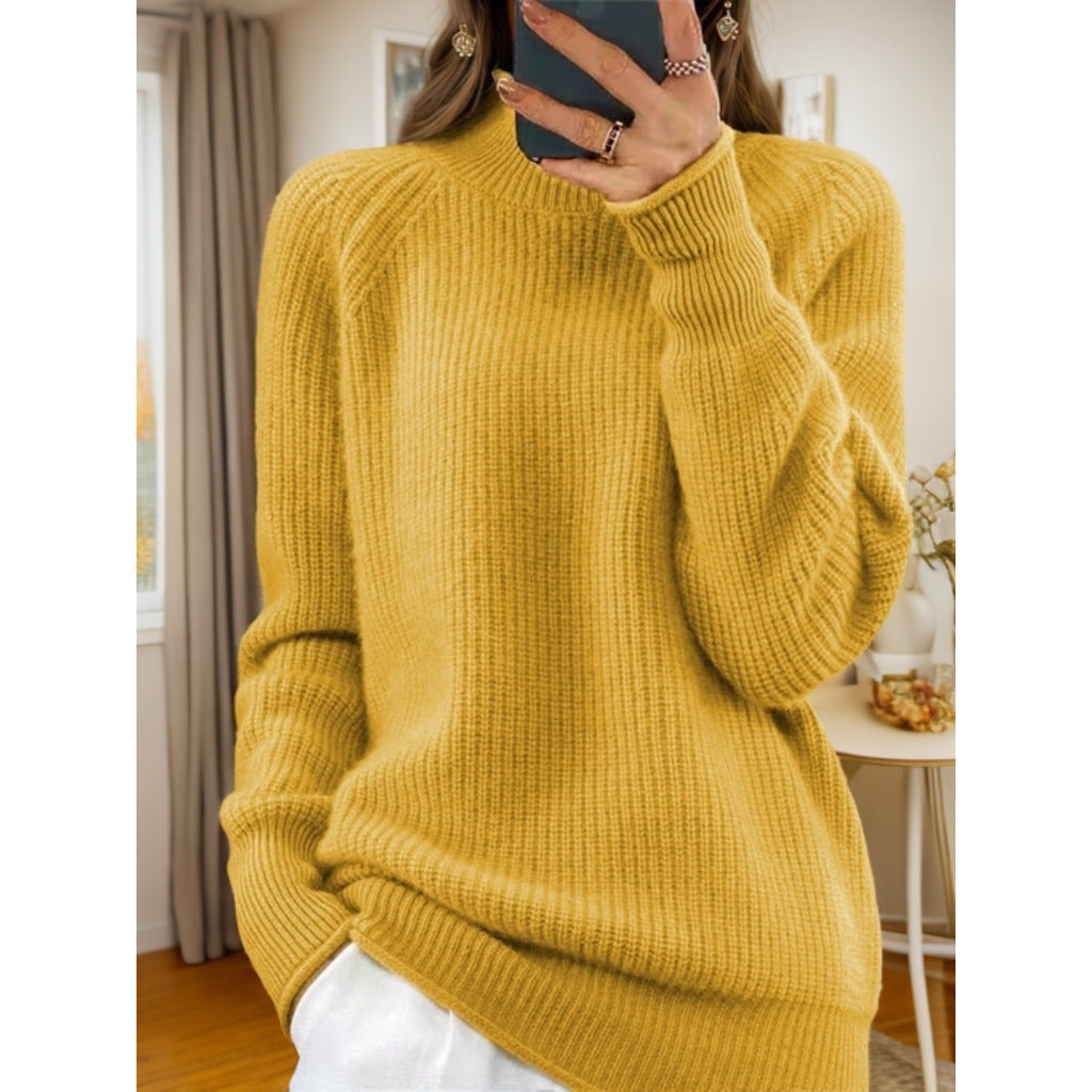 Edith | Soft Ribbed High-Neck Comfort Jumper