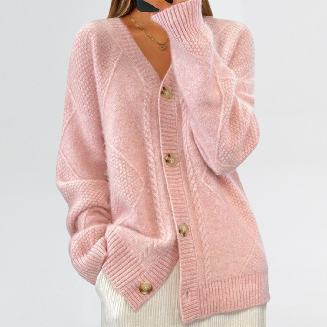Frida | Scandinavian Jacquard Knit Cardigan