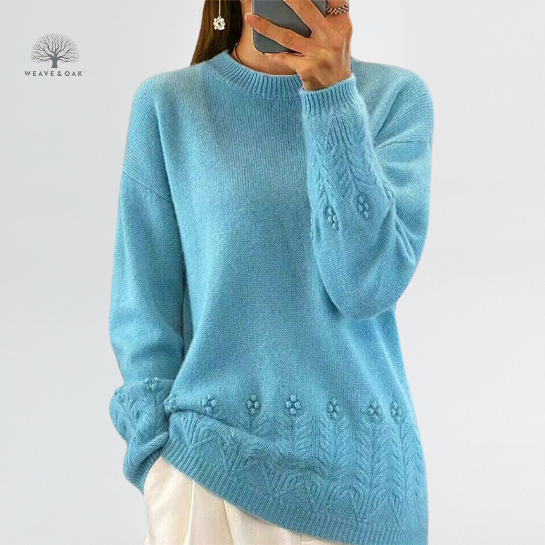 Alma | Scandinavian Floral Knit Sweater