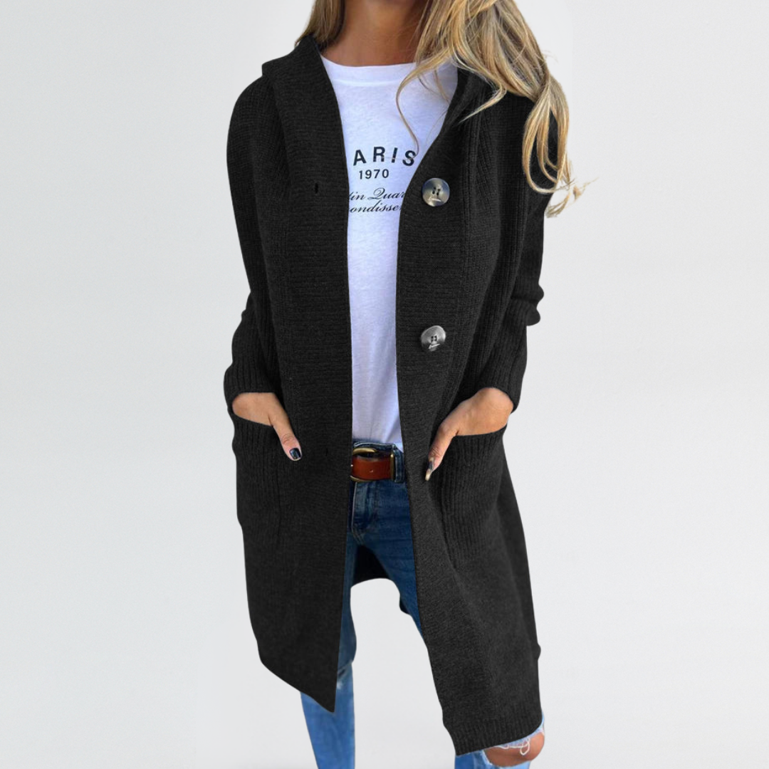 Elsa | Longline Buttoned Knit Cardigan
