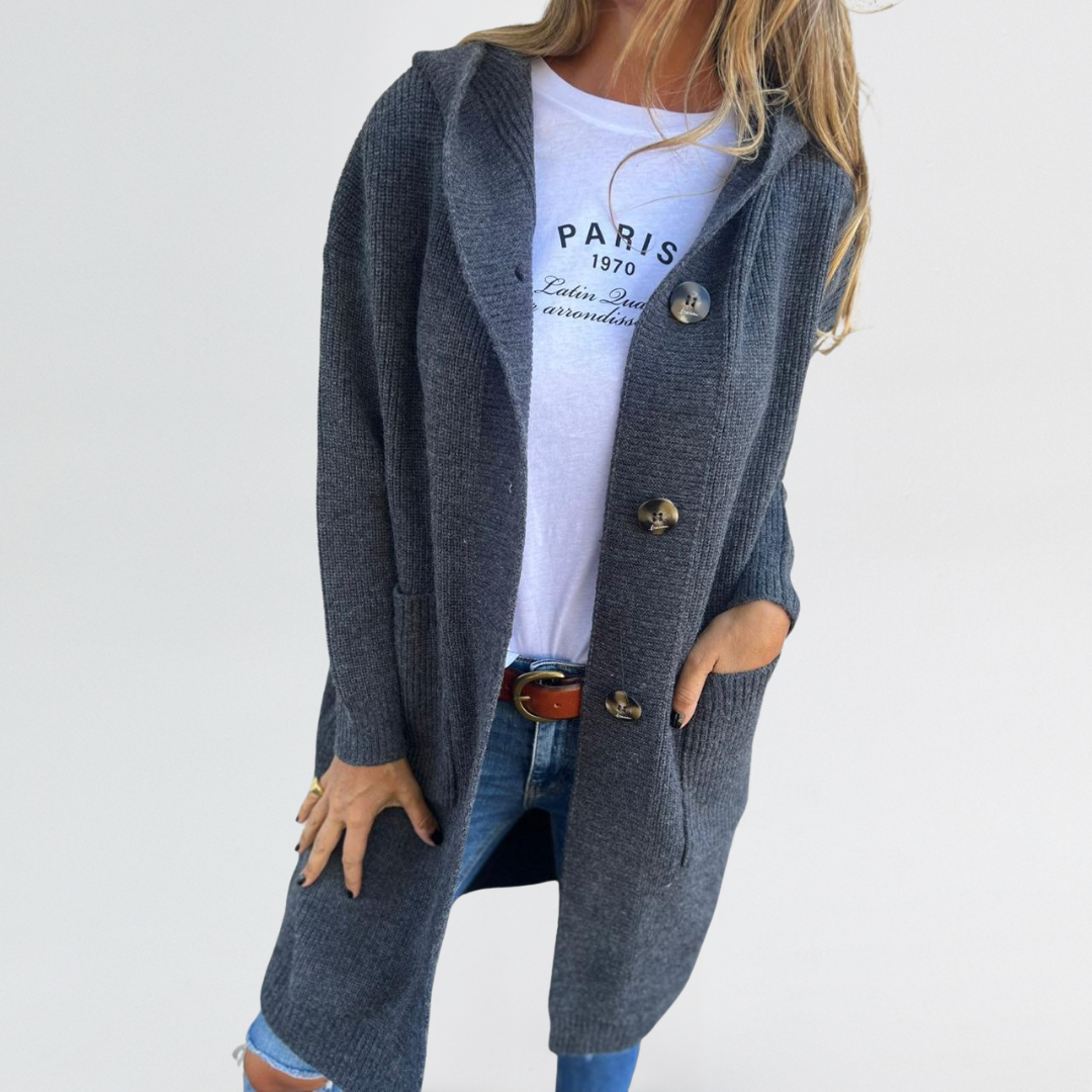 Elsa | Longline Buttoned Knit Cardigan